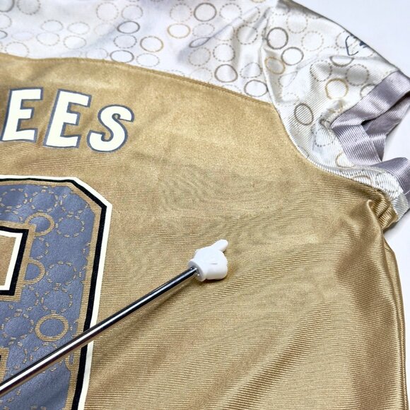 Reebok Saints Gold Silver Drew Brees No. 9 Rhinestone NFL Football Jersey Size M - Picture 7 of 13